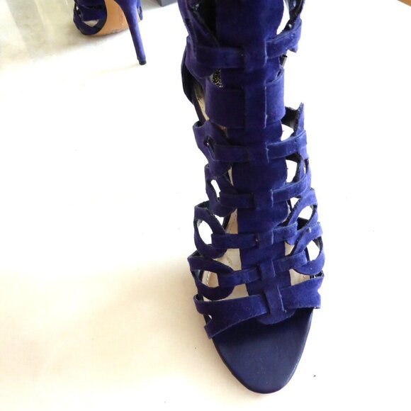 Dark Purple Suede  Vince Camuto Gladiator Sandals, Heels, 7-7.5, 4" Heel - Picture 9 of 12